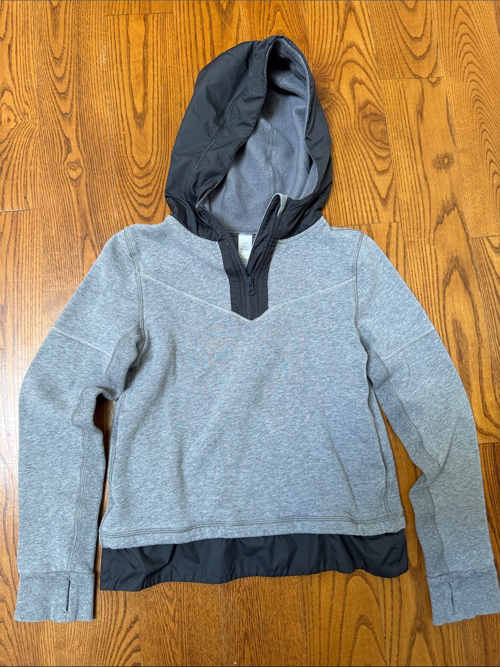 Ivivva Girls' Gray Hoodie with Black Hood and Hem